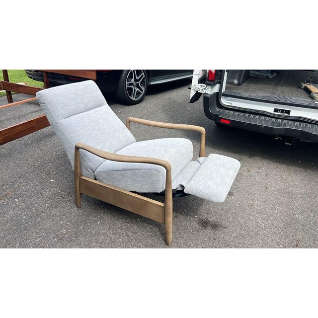 Mid-Century Modern Wooden-Arm Recliner For Sale - Image 4 of 7