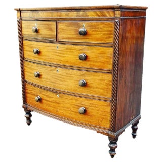 Georgian Mahogany Bow Front Chest of Drawers For Sale