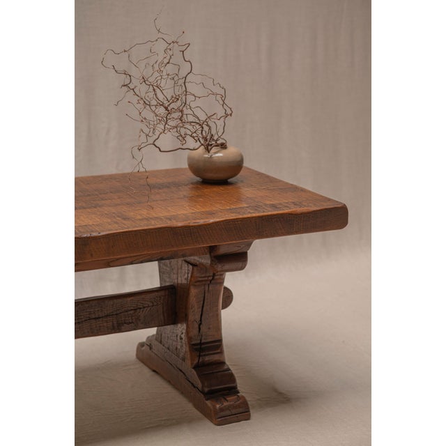 Large Brutalist Dining Table in Oak, 1970s For Sale - Image 16 of 18
