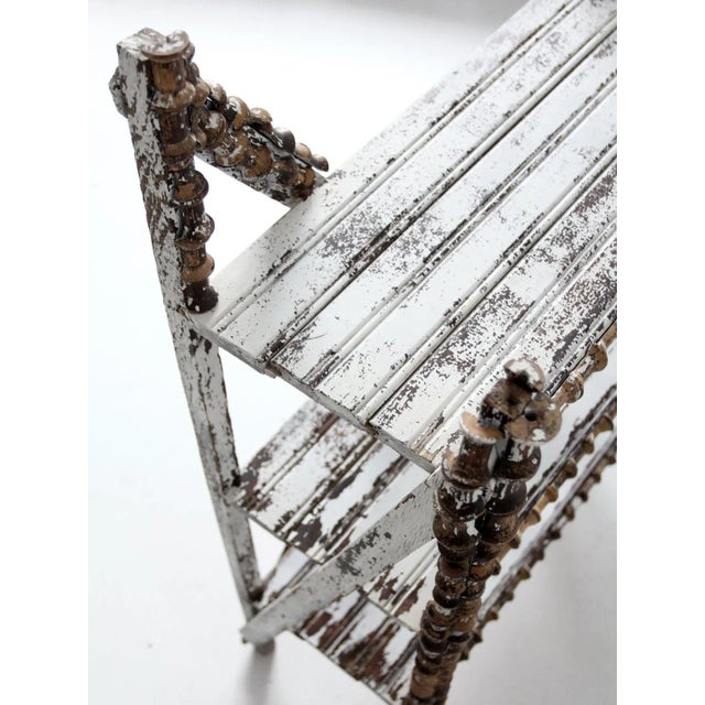 White Antique Spool Art Shelf For Sale - Image 8 of 11