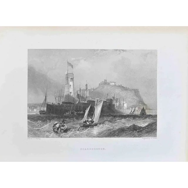 Scarborough is a lithograph on paper realized by the artist James Duffield Harding. Signed on the plate on the lower left....