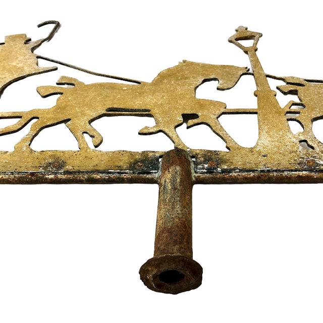 American 1940s Iron Weathervane Top With a “Coach and Horses” Theme For Sale In San Francisco - Image 6 of 7