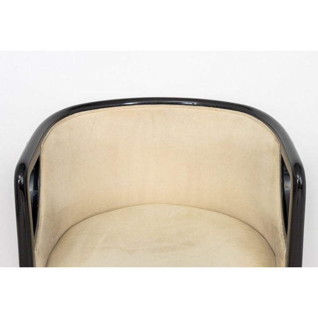 1920s Art Deco Black Lacquered Tub Chair, Ca. 1920 For Sale - Image 5 of 9