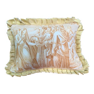 Antique Toile Pillow For Sale