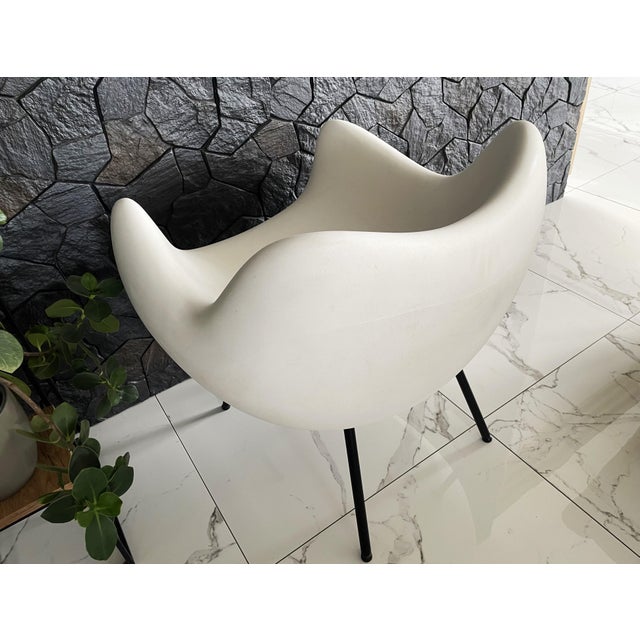 20th Century Modernism Matte White RM58 Armchair by Vzór for Roman Modzelewski For Sale - Image 6 of 18