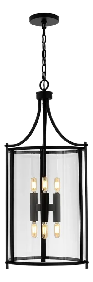 Venzor 6-Light 15" Lantern Pendant in Bronze