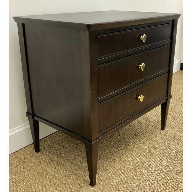 American Beverly Furniture "Boxer" 3 Drawer Mahogany Nightstand For Sale - Image 3 of 11