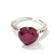 English Bochic “Orient” Diamond & Ruby Vintage Solitaire Ring Set in 18k & Silver Size 6.5 For Sale - Image 3 of 3