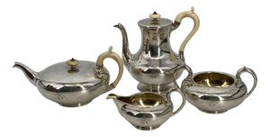 Victorian Sterling Silver Coffee and Tea Service by John & Thomas Turner, 1887, Set of 4