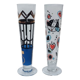 Vintage Beer Glasses, 1990s, Set of 2 For Sale