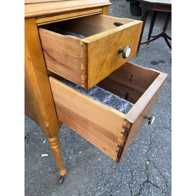 Antique Tiger Maple Vanity Dressing Table For Sale - Image 16 of 18