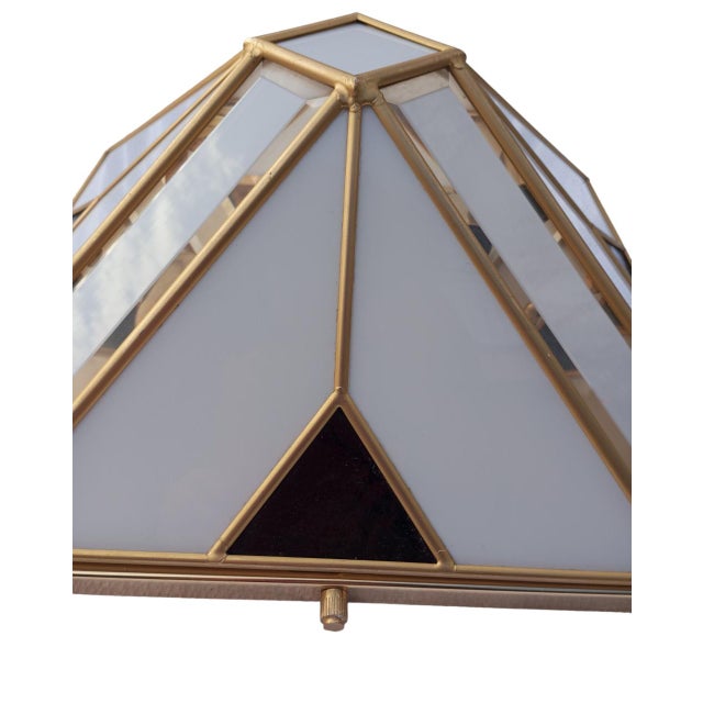 Modern Pyramid-Shaped Opal Glass Wall Lamps, Italy, 1970s, Set of 2 For Sale - Image 9 of 16