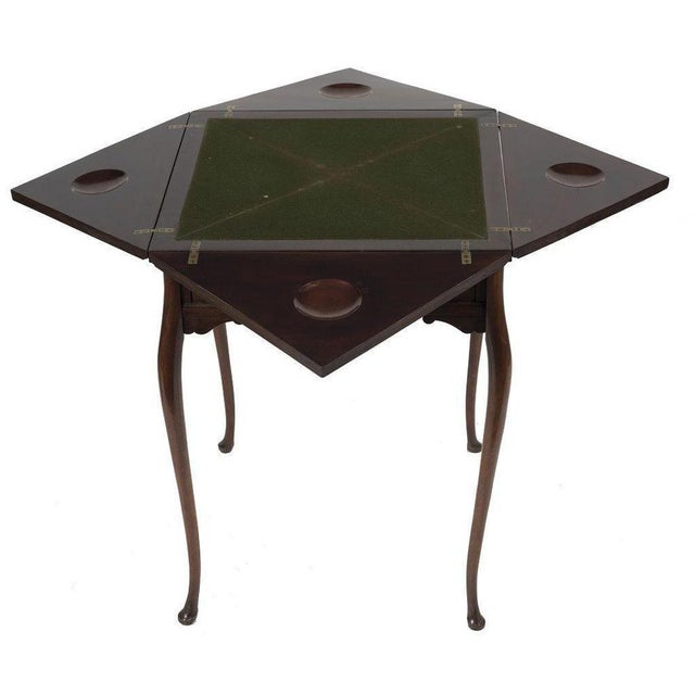 19th Century Square Game Table in Mahogany Wood, Italy For Sale - Image 3 of 5