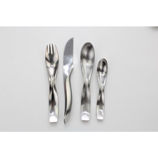 Mid-Century Modern Model 7000 Danube Cutlery by Janos Megyik for Amboss, 1970s, Set of 24 For Sale - Image 3 of 18