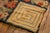 American 1880s Rustic Blue Ground Modern Geometric Folk Art Antique American Hooked Rug For Sale - Image 3 of 9