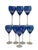 Hollywood Regency Vintage Blue Etched Crystal Stemware, Set of 8 For Sale - Image 3 of 5