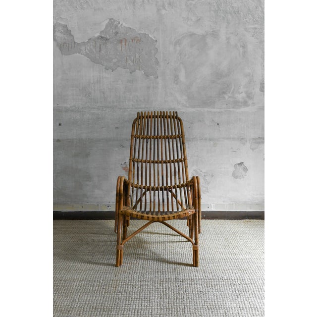 Set of High-Back Bamboo Armchairs, 1960s For Sale - Image 4 of 11