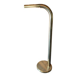 Vintage Brass Tubular Floor Lamp by Robert Sonneman Touch on and Off For Sale