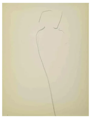 Flor David, Sketch for a Portrait, Pencil Drawing, Mid-20th Century