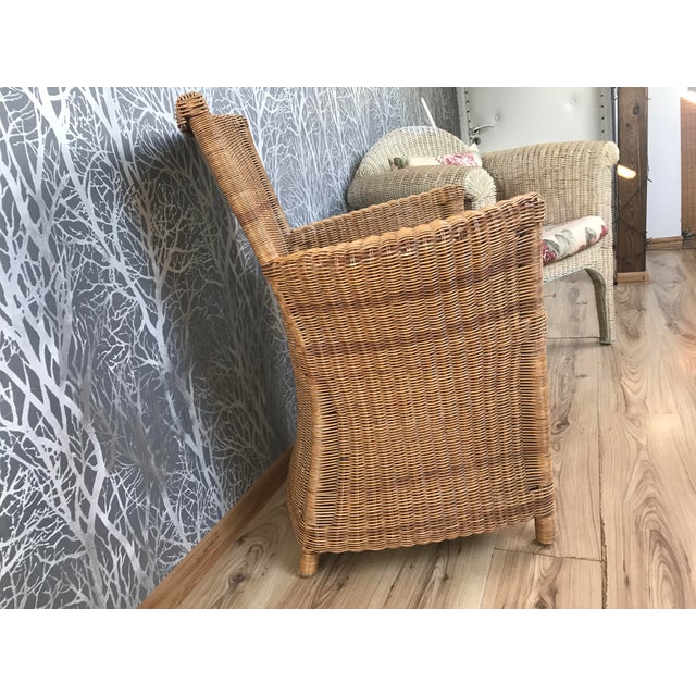 Set of Rattan Wicker Chairs with Cushions, 1960s For Sale - Image 14 of 15