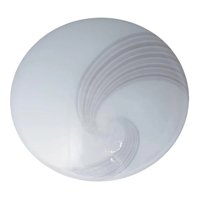 1960s Milky White and Pink Murano Flush Mount For Sale