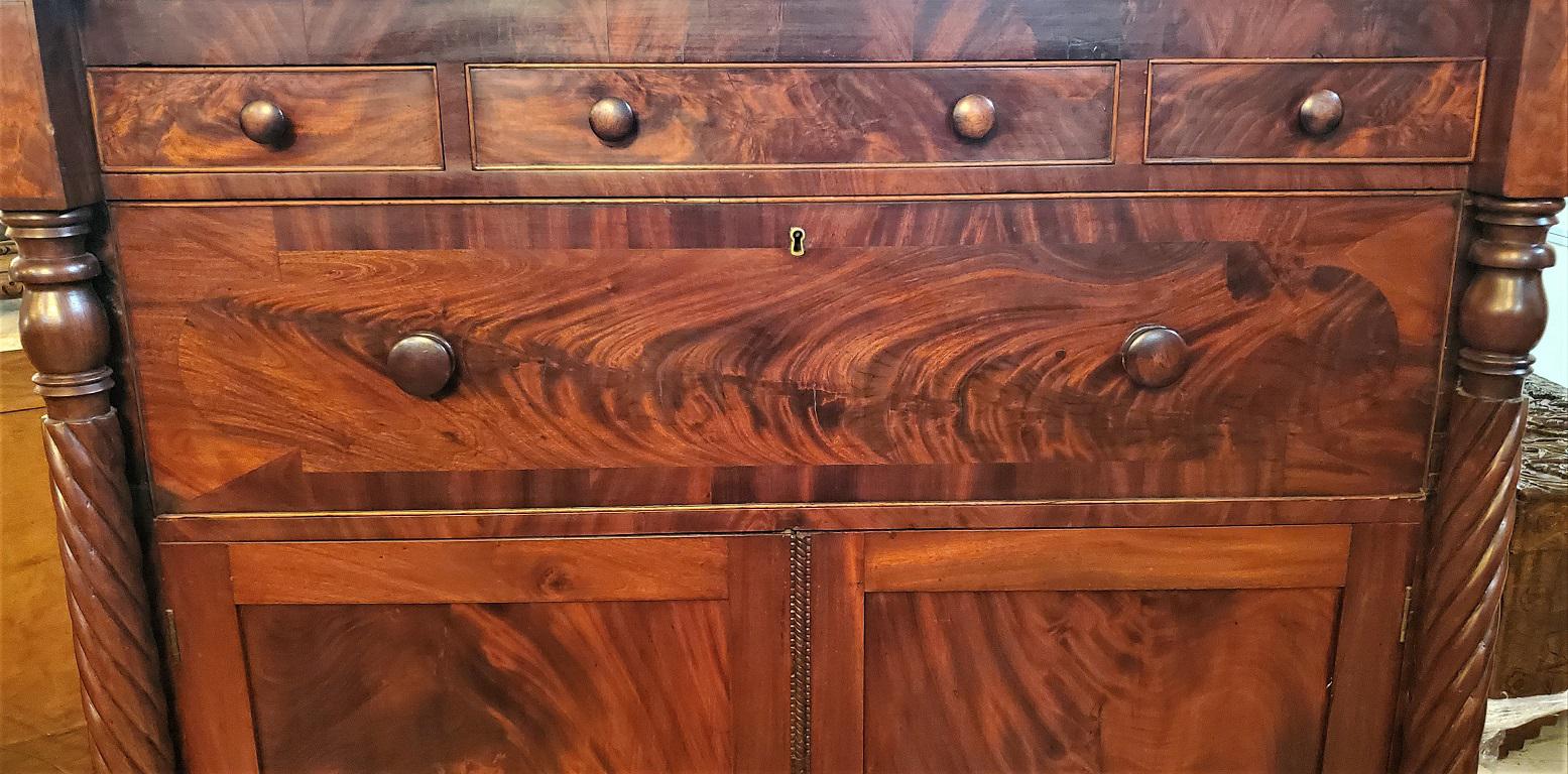 Furniture Bedroom Furniture 19th Century Early American Empire Flame Mahogany Chest Of Drawers