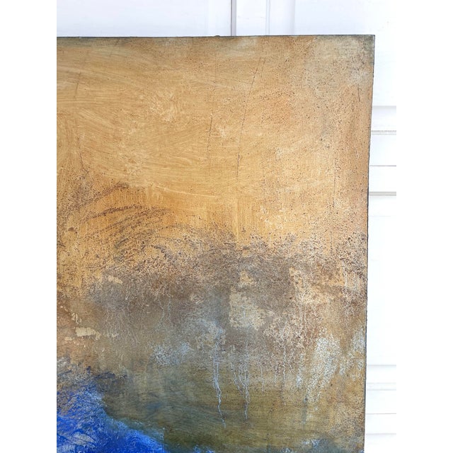 Blue Late 20th C. Original Signed Argentine Figurative Mixed Media Painting "Oceano" – Francisca Valenzuela For Sale - Image 8 of 12