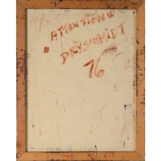"Attention" Heavily Textured Abstract Expressionist Composition in Oil on Canvas by Harald Dry Schmidt For Sale - Image 9 of 9