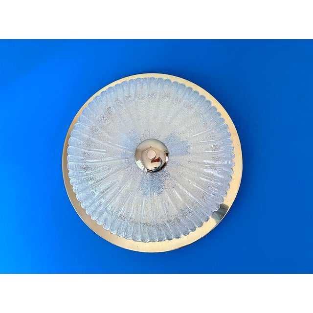 Gold Large Vintage Glass Hanging Light from Schröder, 1960s For Sale - Image 8 of 16