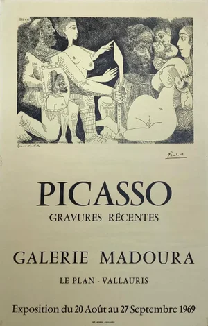 Pablo Picasso Galerie Madoura Exhibition Lithograph Poster, 1969