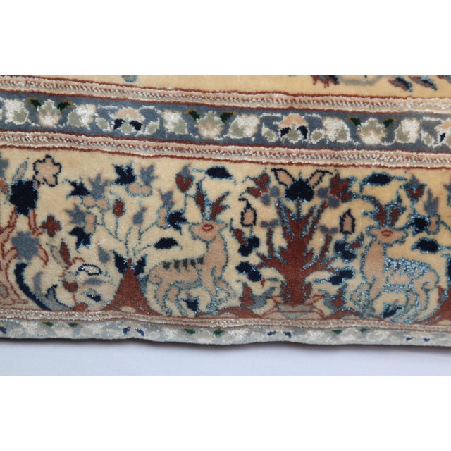 Blue Vintage Hand Knotted Throw Rug Pillow Cover - 12'' X 36'' For Sale - Image 8 of 9