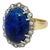 Mid 20th Century 18k Yellow/White Gold Oval Cut Center Opal and Diamond Halo Ring, Size 6.25 For Sale