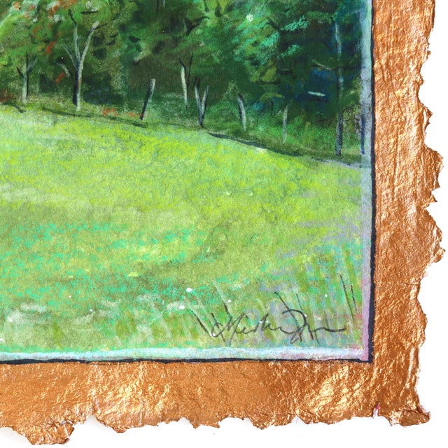 2020s Twilight Above the Trees - Colorful Landscape Oil Painting on Paper Original Artwork by Michaela Jean For Sale - Image 5 of 6