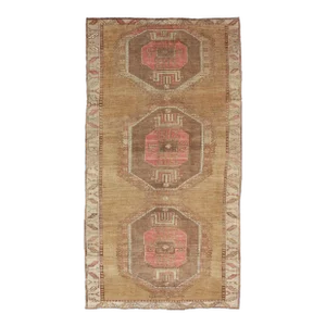 Vintage Turkish Kars Gallery Rug With Geometric Medallions by Keivan Woven Arts