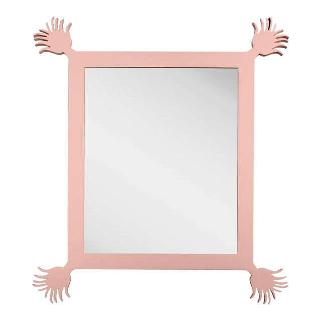 Fleur Home Carnival Vieux Rectangle Mirror in Salmon Berry, 43x55 For Sale