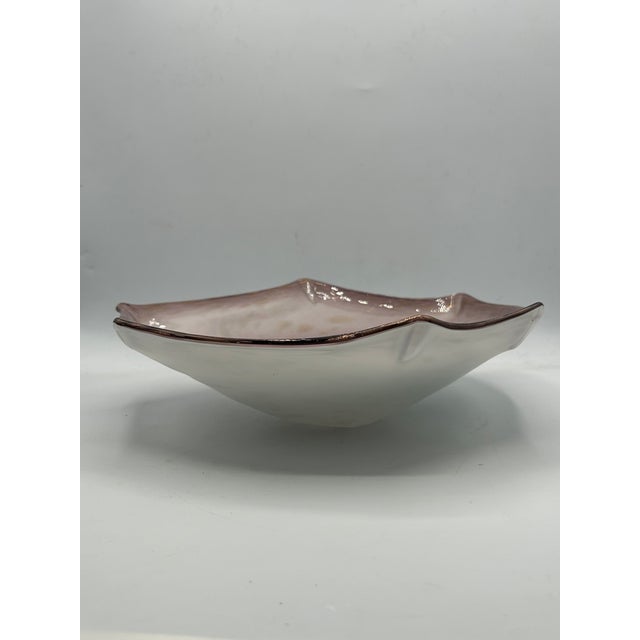 Mid-Century Murano Lavender and White Aventurine Glass Centerpiece Bowl For Sale - Image 13 of 15