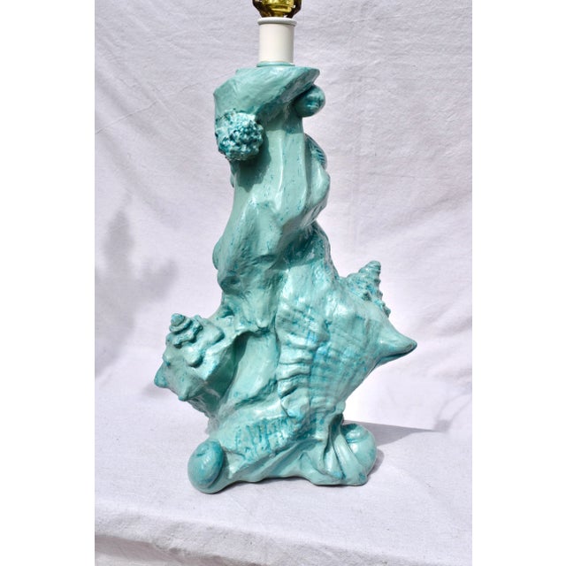 1970s Vintage Sirmos Table Lamp With Coastal Conch Shell Motif For Sale - Image 5 of 6