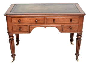 Antique Victorian Leather Top Writing Table, 1840