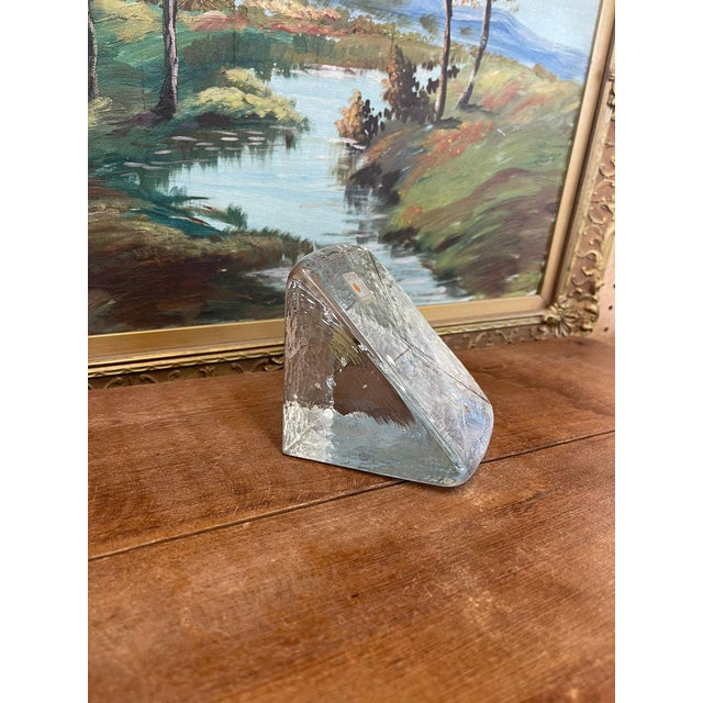 Vintage Blenko Handmade Art Glass Bookend For Sale In Seattle - Image 6 of 7