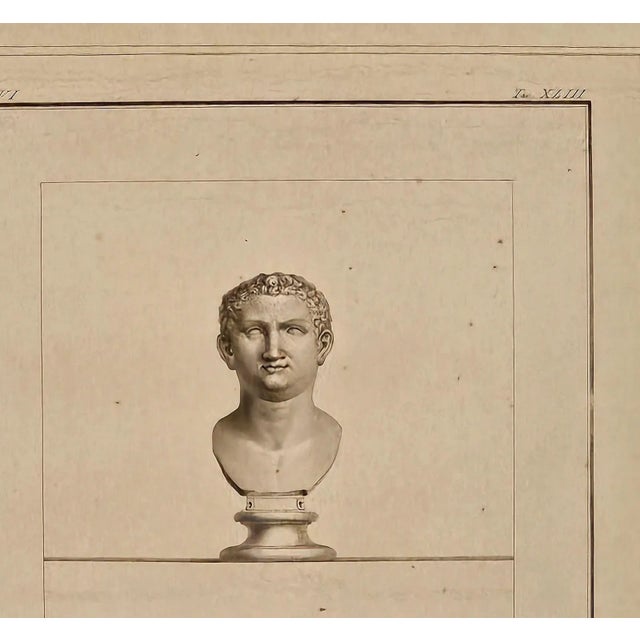 Neoclassical Engraving of Roman Emperor Busts, Italy Circa 1800 For Sale - Image 3 of 4