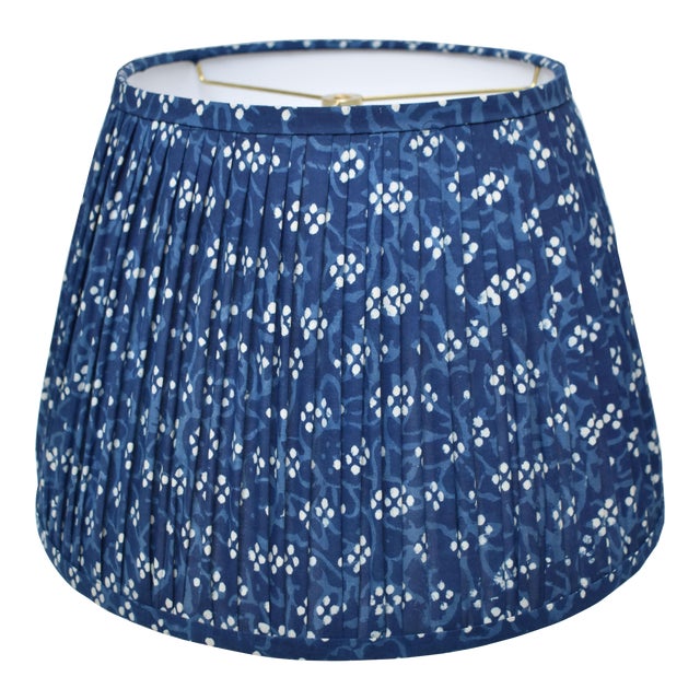 Custom Pleated Gathered Blue Floral Lamp Shade Chairish