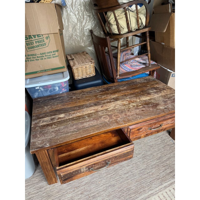 Pottery Barn Pottery Barn Brown Coffee Table For Sale - Image 4 of 6