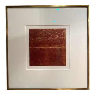 Agi Klausz Monotype - Terracotta Rusty Red - Oil on Gilded Paper For Sale