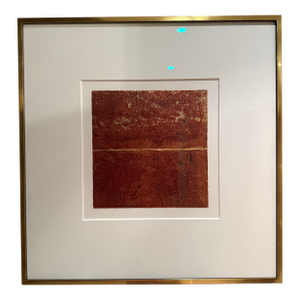 Agi Klausz Monotype - Terracotta Rusty Red - Oil on Gilded Paper