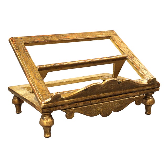 Antique Italian Gilded Table Lectern, 1800s For Sale
