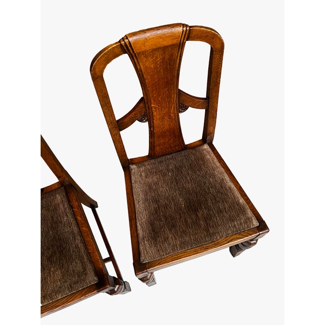 1940s Set of 3 English Oak Dining Chairs For Sale In Atlanta - Image 6 of 8