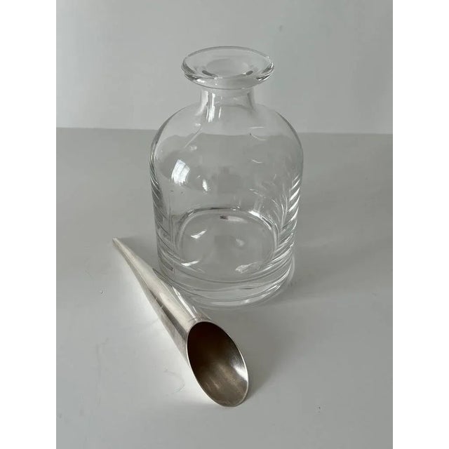 Crystal Italian Pampaloni Decanter with Sterling Silver Cone Style Stopper For Sale In Los Angeles - Image 6 of 9