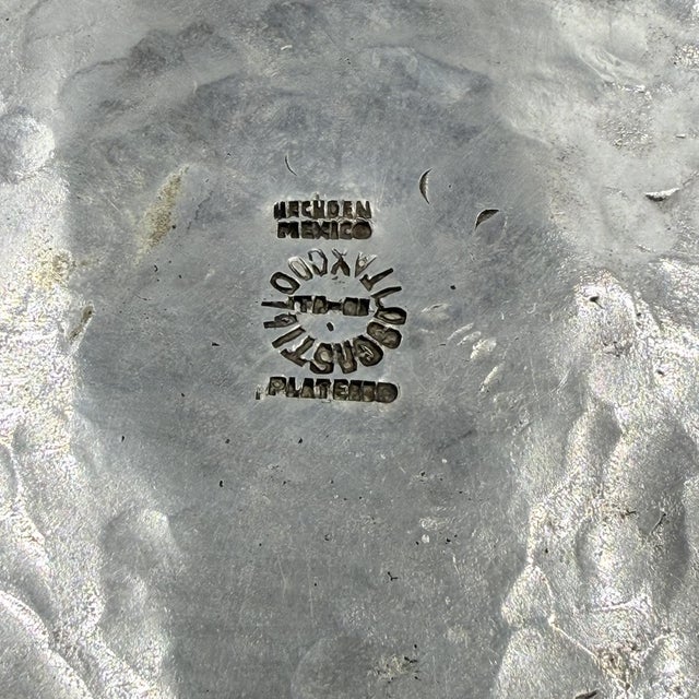 1960s Los Castillo Taxco Mexican Modernist Silver Plate Copper Sculptural Bowl For Sale - Image 18 of 18
