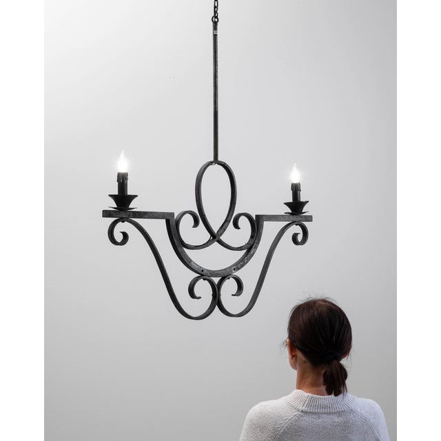 Bronze 1900s French Metal Chandelier For Sale - Image 8 of 18