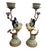Metal Pair of Vintage French-Style Porcelain and Ormolu Bird Candlesticks For Sale - Image 7 of 11